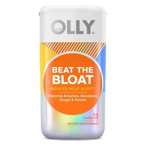 OLLY Beat The Bloat, Enzimas de Soporte Digestivo, Suplemento para Mujeres - 25 unidades