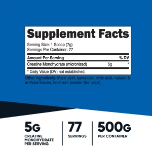 "Nutricost Polvo de Monohidrato de Creatina (Sandía, 500 gr) - Suplemento de Creatina Micronizada - Vegano, Sin GMO, Sin Gluten"