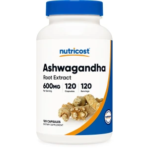 Imagen de Nutricost Ashwagandha 600mg, frasco de 120 Cápsulas