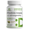 Rhodiola Rosea y Ashwagandha 5000mg en 240 Cápsulas Veggie para Salud Cerebral y Energía