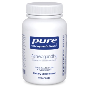 Cápsulas Pure Encapsulations Ashwagandha 500 mg para apoyo al metabolismo y al estrés