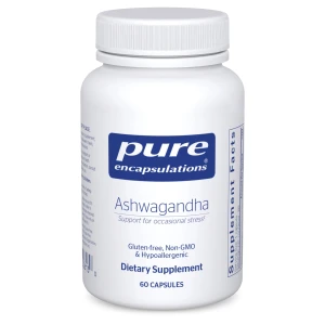 Cápsulas Pure Encapsulations Ashwagandha 500 mg para apoyo al metabolismo y al estrés