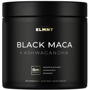 Cápsulas ELMNT 40,000mg con Raíz de Maca Negra Orgánica y Ashwagandha