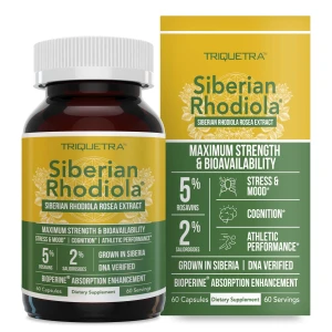 Cápsulas de Rhodiola Siberiana de Máxima Potencia 5% Rosavinas y 2% Salidrósido