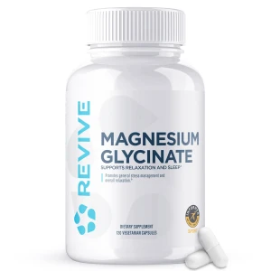 Cápsulas de Magnesio Glicinato 200mg de alta absorción de Revive MD