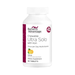 Multivitamínico masticable Bariatric Advantage Ultra Solo con Hierro - 90 tabletas sabor cítrico