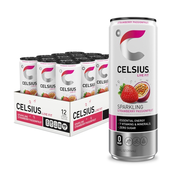 Bebida energética sin azúcar CELSIUS® sabor fresa y maracuyá