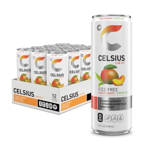 Bebida Energética CELSIUS Té Verde Mango Durazno de 12 fl oz