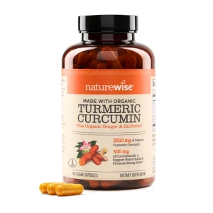 Botella de Curcumin Turmeric 2250mg para soporte articular e inmunológico