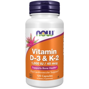 Cápsulas veganas de Vitaminas D-3 y K-2 para soporte óseo y cardiovascular