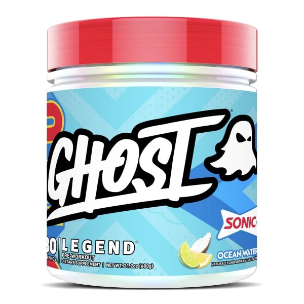 Aumenta tu Energía con GHOST Legend Pre-Workout Envase de GHOST Legend Pre-Workout mostrando sus beneficios