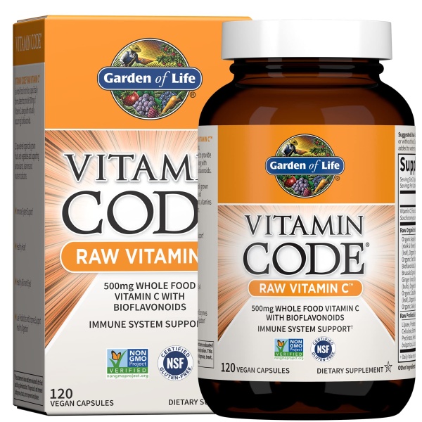 Garden of Life Vitamin C 500mg - Apoyo Inmune Vegano Garden of Life Vitamina C 500mg para Soporte Inmune Vegano