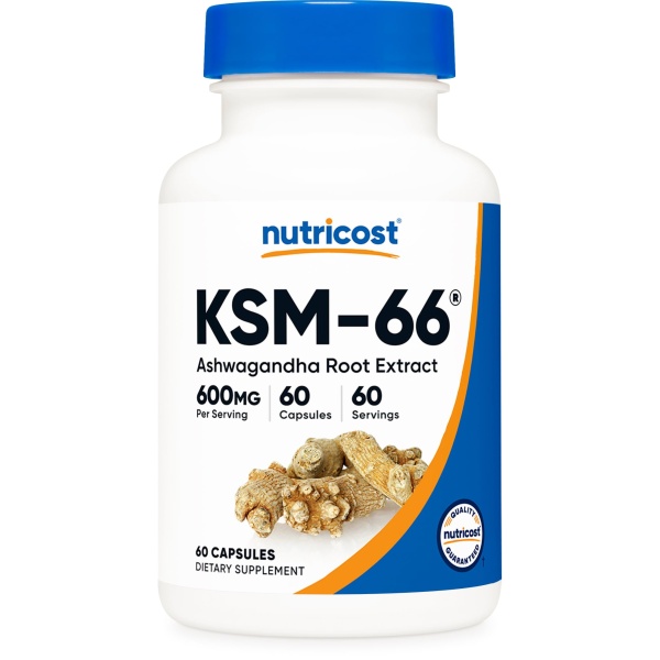 Extracto de raíz KSM-66 Ashwagandha con BioPerine 600mg Botella de extracto de raíz KSM-66 Ashwagandha con 600mg y BioPerine