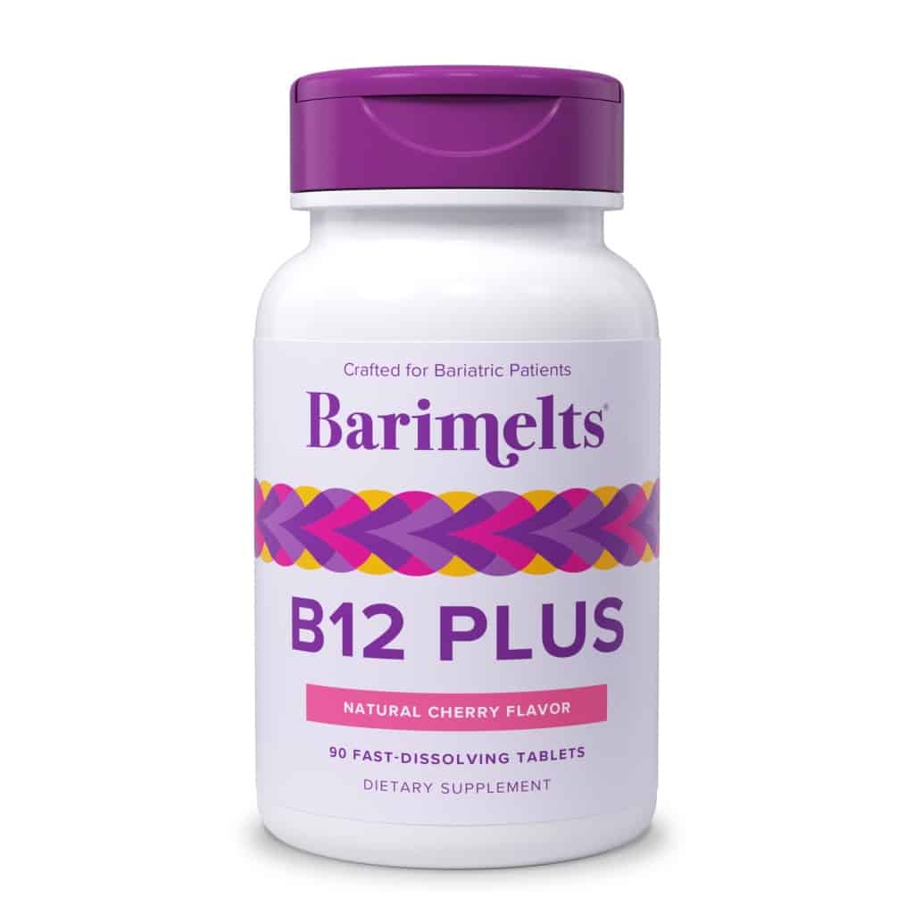 Tabletas B12 Plus de BariMelts, rápida disolución, sabor cereza