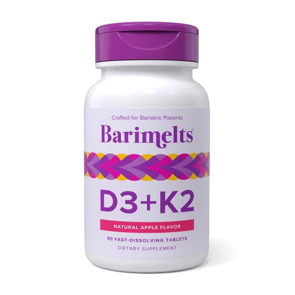 Barimelts Vitamina D3 y K2 Tabletas Rápida Disolución sabor manzana
