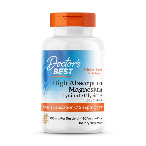 Botella de Magnesio Alta Absorción Glycinato Lisinato para Relax y Sueño de Doctor's Best