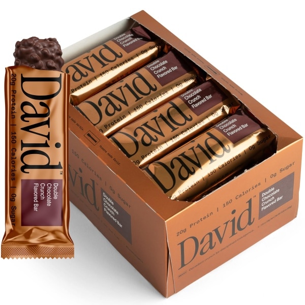 Barra de proteína David Bronze con 20g de proteína y 0g de azúcar